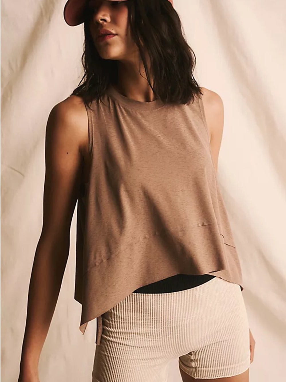FP Movement by Free People Cropped Tank Top in Taupe